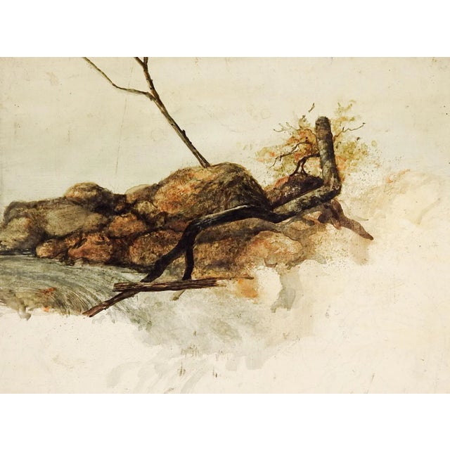 Shabby Chic Vintage River Rapids Painting Study For Sale - Image 3 of 3