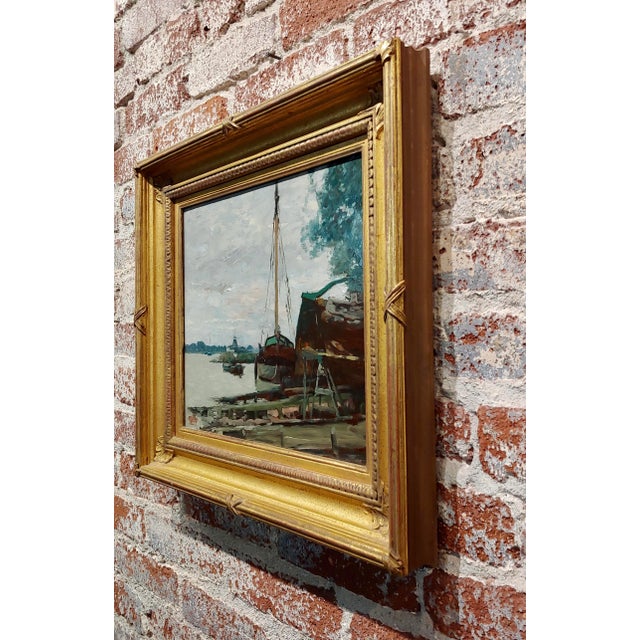 Henry Ward Ranger - New England Harbor Scene -Oil Painting For Sale In Los Angeles - Image 6 of 8