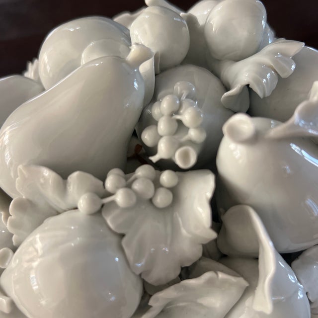Ceramic John Rosseli Antiques Italian Fine Blanc De Chine Porcelain Fruit Basket Centerpiece For Sale - Image 7 of 12
