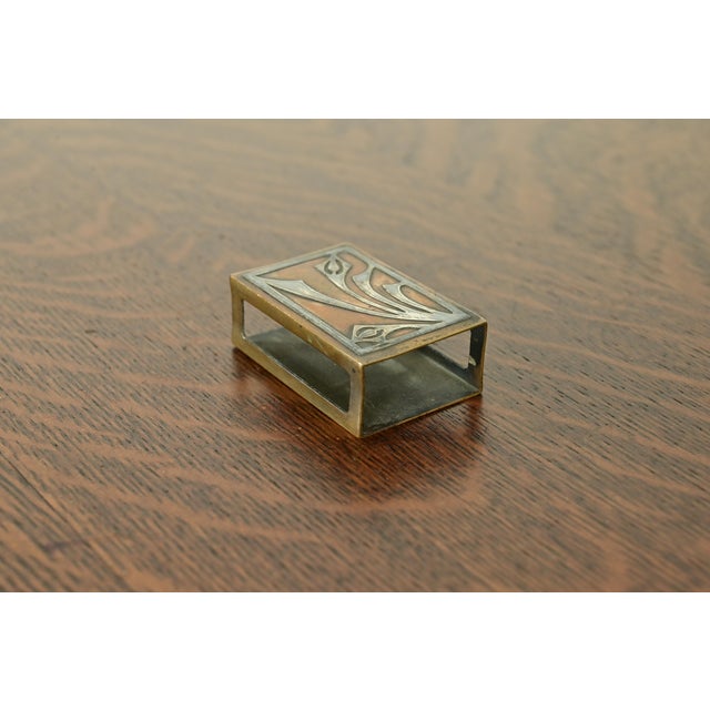 Bronze Heintz Arts & Crafts Sterling Silver on Bronze Matchbox Holder For Sale - Image 8 of 8
