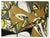This large-format painting depicts figures and structures reminiscent of a seesaw. The composition is defined by vibrant...
