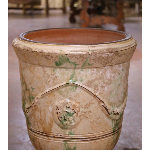 Pair of French Antiqued Anduze Terracotta Garden Vases From Terre Figuière For Sale - Image 4 of 14
