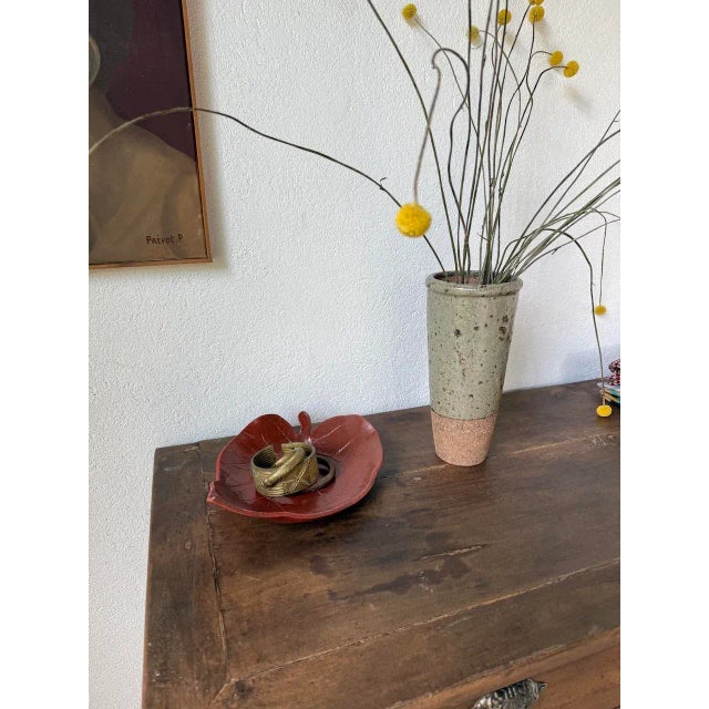 Red Leaf Ceramic Dish, 1960s For Sale - Image 3 of 18