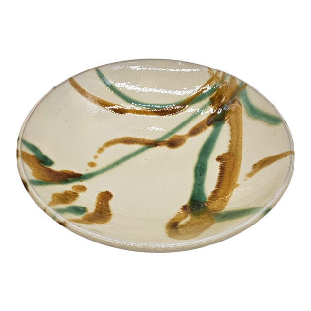 Japanese Shussai Gama Studio Pottery Bowl With Yūsai Brush Glaze and Original Box For Sale - Image 4 of 7