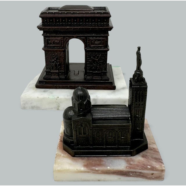French Bronze Architectural Model Arc De Triomphe Paris Sacre-Couer Basilica For Sale - Image 15 of 16