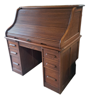 American Oak Roller Desk, 1920s