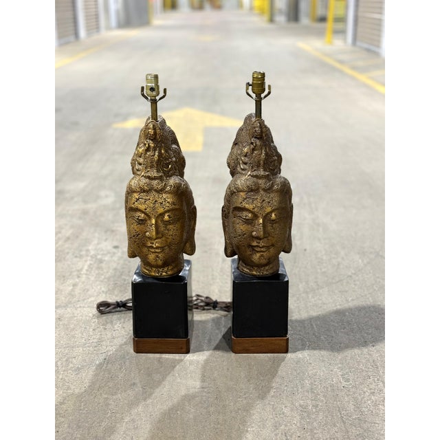 Serenity meets Statement. Add a touch of ancient elegance to your space with this pair of vintage-inspired Quan Yin head...