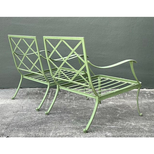 Vintage Regency Brown Jordan “Florentine” Cast Aluminum Lounge Chairs - A Pair For Sale In West Palm - Image 6 of 10