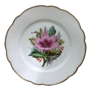 Mid 19th Century French Porcelain Pink Flower Plate