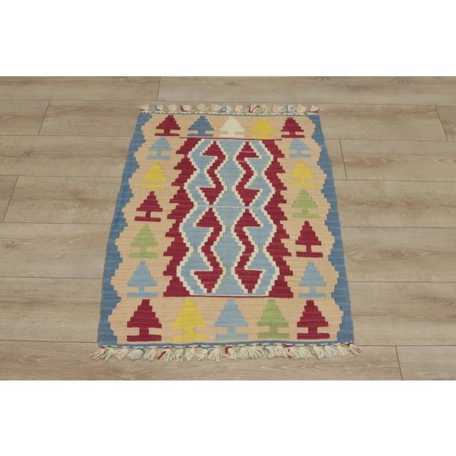 1970s Scandinavian Blue Kilim Rug For Sale - Image 13 of 13