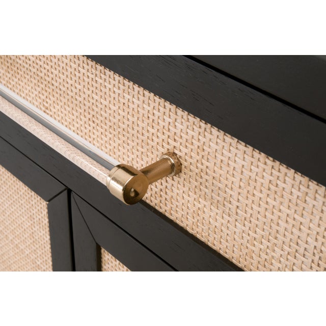 Holland Rattan Media Chest, Brushed Black Acacia For Sale - Image 9 of 10