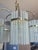 1970s Vintage Gaetano Sciolari 5-Light Brass Chandelier With Alternating Frosted & Clear Glass Rods For Sale - Image 5 of 5