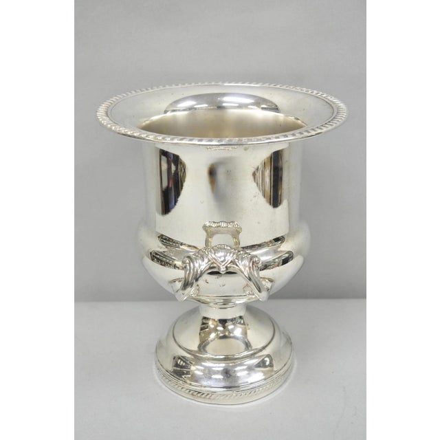 Vintage English Regency Style Silver Plated Champagne Chiller Bar Ice Bucket For Sale - Image 9 of 15