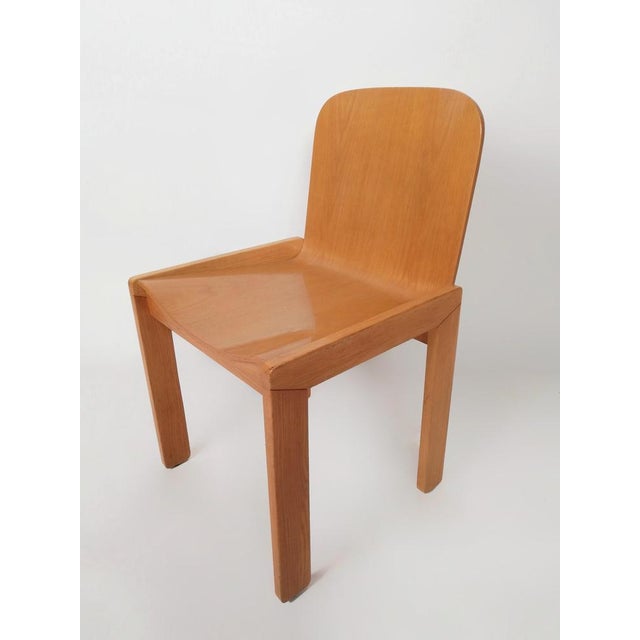 Brown Curved Plywood Dining Chairs attributed to Molteni in the style of Scarpa, Italy, 1970s, Set of 6 For Sale - Image 8 of 18