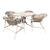 Woodard Strap Iron Patio Set, Winter Beige Powder Coated, 5 Pieces For Sale