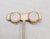 Vintage 1960s Signed Hobe Round Goldtone Iridescent Rhinestone Clip Earrings-2 Pieces For Sale In Philadelphia - Image 6 of 7