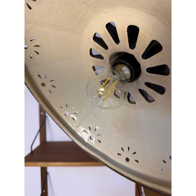 Brown and Grey Ceramic Pendant Lamp, West Germany For Sale - Image 3 of 11