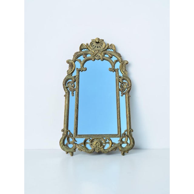 Large Regency Style Mirror with Carved and Gilded Wooden Side Panels, 1950s For Sale - Image 12 of 12