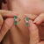 Art Deco-Inspired Certified Natural Emerald 2-Stone Drop Earrings with Diamond Accents in 925 Silver feature 3.91 Ct of...