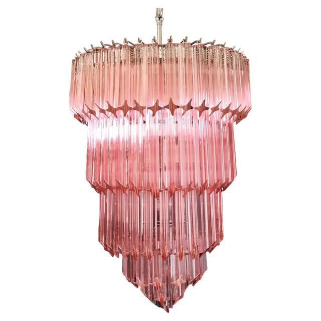 Pink Murano Glass Chandelier, 1980 For Sale