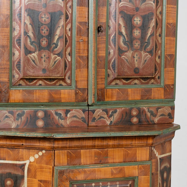 18th-Century Original Hand-Painted Swedish Dalarna Cabinet Dated 1797 For Sale - Image 10 of 17