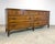 Traditional Mid 20th Century Baker Furniture Walnut /Satinwood Bow Front Long Dresser Chest of Drawers For Sale - Image 3 of 12