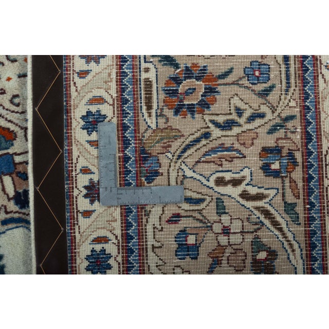 Hand-Knotted Cork Wool Kashmar Rug with Floral Design, 1990s For Sale - Image 12 of 13