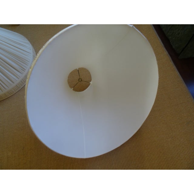 Late 20th Century Custom Silk Lamp Shade Pair Available For Sale - Image 4 of 4