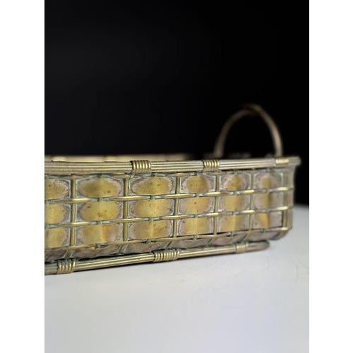 Metal basket. from France, early to mid 20th century. Dimensions: 27L x 18W x 12H