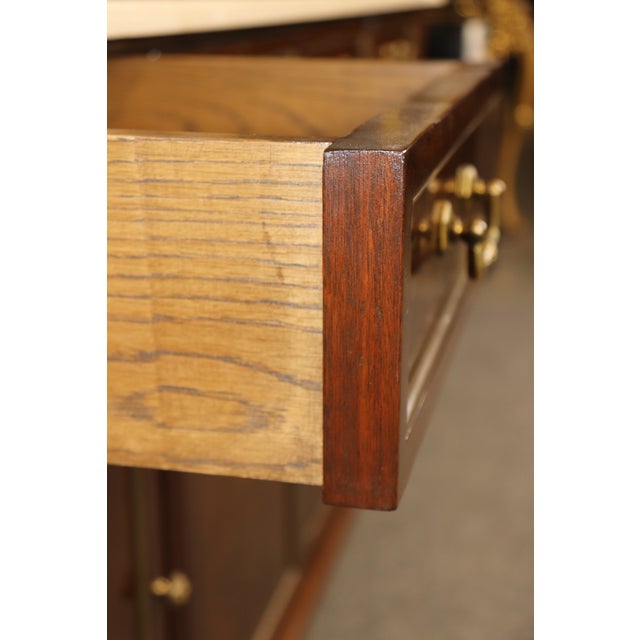 1970s Fine Shallow Depth Maison Jansen Style Directoire Marble Top Mahogany Sideboard For Sale - Image 15 of 15