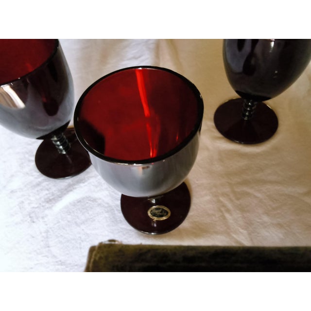 Mid-Century Modern Vintage Mid-Century Modern Royal Ruby Red Goblets - Set of 12 For Sale - Image 3 of 10