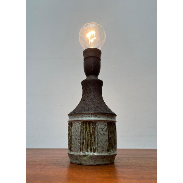 Mid-Century Danish Studio Pottery Table Lamp by Borge Christoffersen for Chris Haslev Jeti, 1960s For Sale - Image 13 of 15
