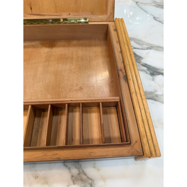 1970s Vintage Wooden Desktop Organizer / Box For Sale - Image 5 of 10