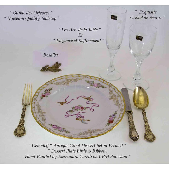 Late 19th Century Demidoff Pattern by Odiot Sterling Silver Gilt 3-Piece Dessert Flatware Set For Sale - Image 11 of 15
