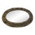 French Art Nouveau Gold Gilt Brass Oval Dresser/Vanity Mirror With Floral Design For Sale