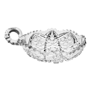 Abp American Brilliant Cut Glass Sawtooth Hobstar Pinwheel Handled Nappy Dish
