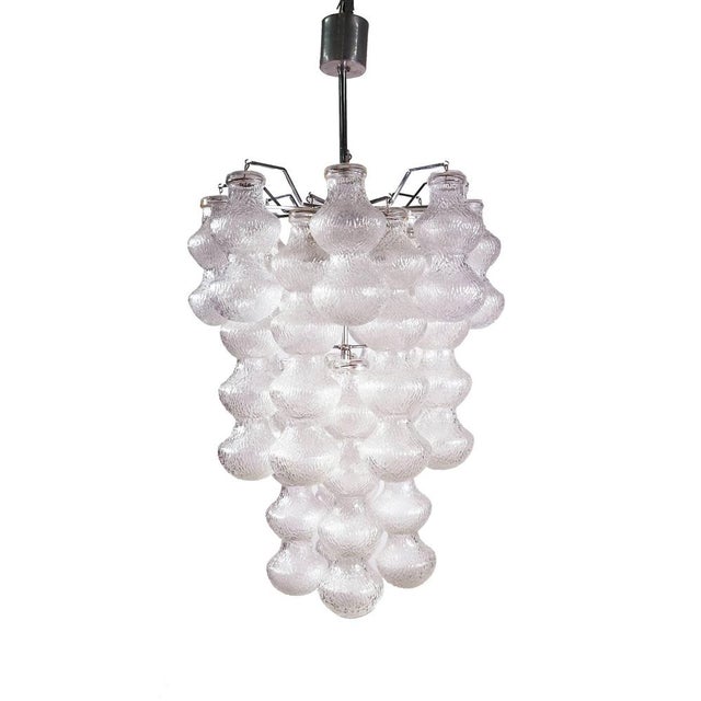 Italian Murano Glass & Chrome Chandelier by Napoleone Martinuzzi for Seguso, 1960s For Sale - Image 11 of 11