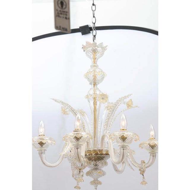1940s 1940s Exquisite 6-Light Murano Glass Chandelier, 1940s Italy For Sale - Image 5 of 18