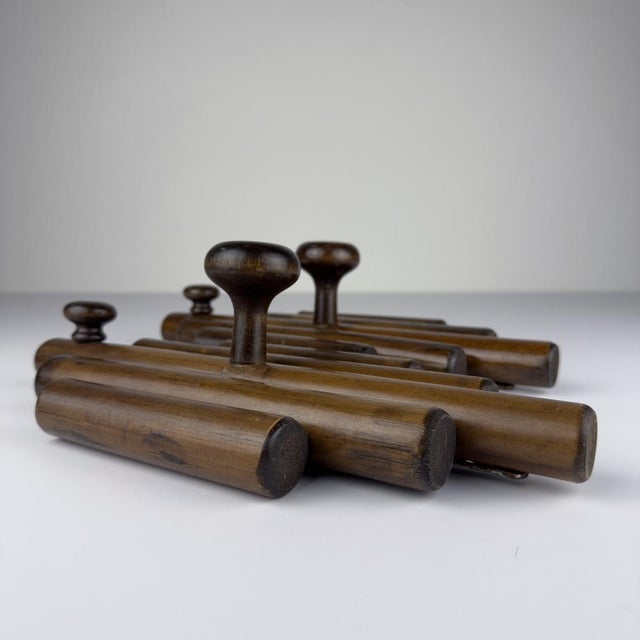 Mid-Century Modern Vintage Wooden Hangers, Italy, 1970s, Set of 2 For Sale - Image 3 of 15