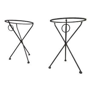 1960s Pair Cast Iron Folding Tripod Side Table Base