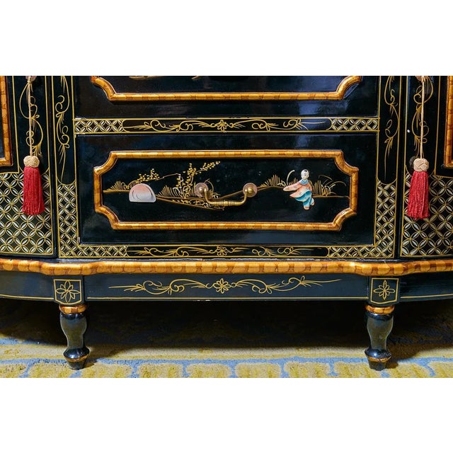 Black Asian Cabinet With Drawers and Doors For Sale - Image 8 of 11