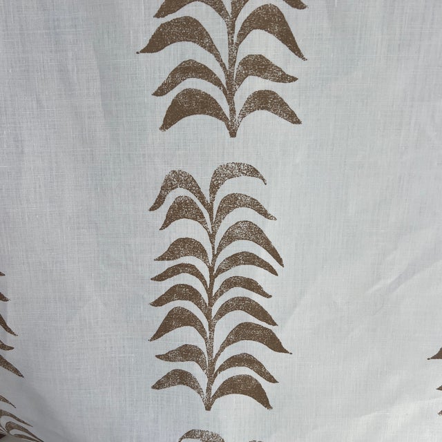 2020s Heather Chadduck Grande Frond in Caramel Linen Fabric- 2 Yards For Sale - Image 5 of 7