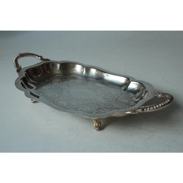 1950s Vintage - english Lancaster Silver on Copper footed serving tray, marked, in excellent vintage condition with...