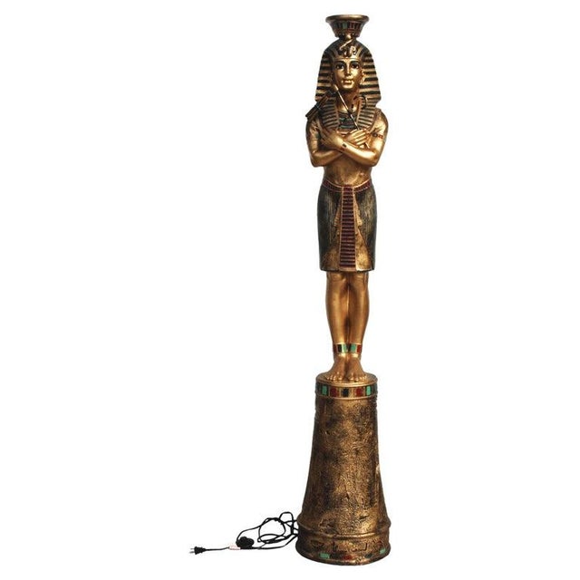 Plastic Egyptian Pharaoh Statue Floor Lamp For Sale - Image 7 of 7