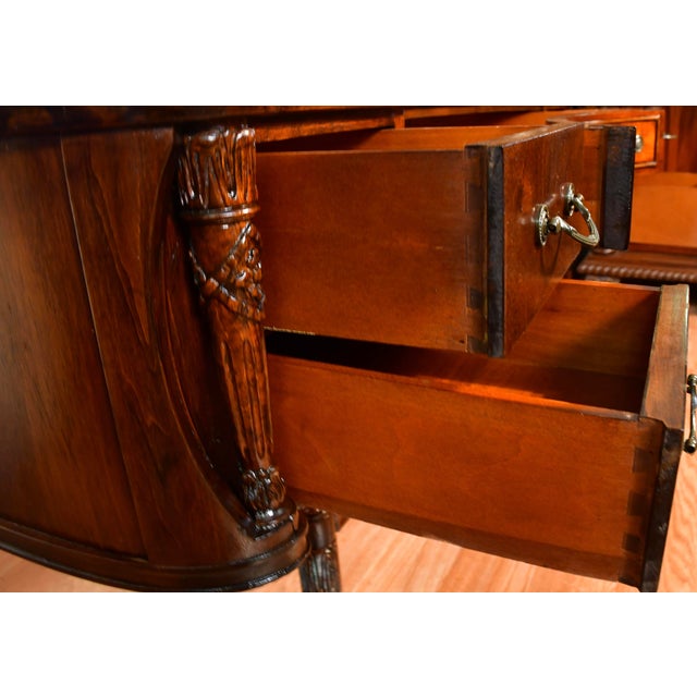 Brown 1920s Antique English Regency Style Mahogany Vanity Desk / Makeup Table For Sale - Image 8 of 17