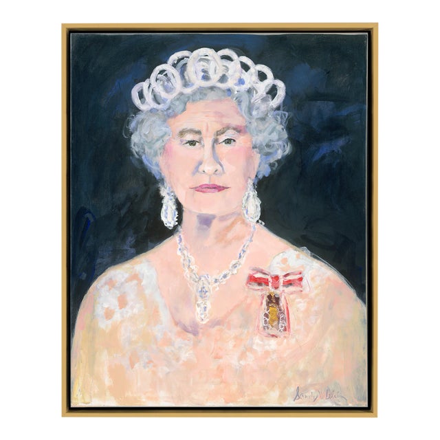 Contemporary The Queen by Sandy Welch in Gold Frame, Medium Art Print on Canvas For Sale - Image 3 of 3