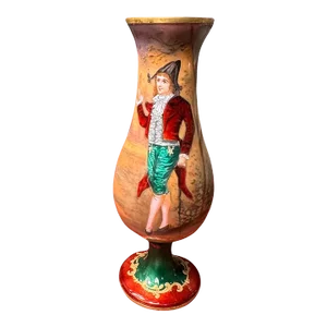 Antique Limoges Hand-Painted Enamel on Copper Vase
