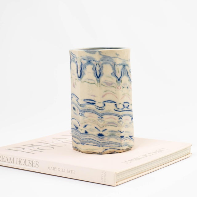 Vintage Nerikomi Marbled Ceramic Vase, Signed & Dated 1982 For Sale - Image 11 of 17