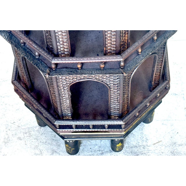 Rare Anglo-Indian Painted Pagoda with Original Miniature-Decorated Stand For Sale - Image 4 of 18