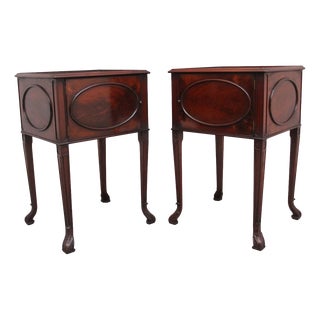 Mid-Century Flame Mahogany Bedside Cabinets, 1960, Set of 2 For Sale